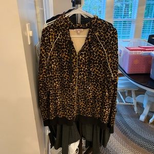 NWOT Juicy Couture leopard zip up hoodie